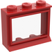 LEGO Rood Venster 1 x 3 x 2 Classic met Solide Studs met Glas