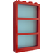 LEGO rot Fenster 1 x 4 x 6 Rahmen mit Transparent Light Blau Glas