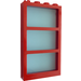 LEGO Red Window 1 x 4 x 6 Frame with Transparent Light Blue Glass