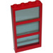 LEGO Red Window 1 x 4 x 6 with 3 Panes and Transparent Light Blue Fixed Glass (6160)