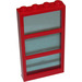 LEGO Rot Fenster 1 x 4 x 6 mit 3 Scheiben und Transparent Licht Blau Fixed Scheibe (6160 / 75336)