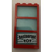 LEGO Red Window 1 x 4 x 6 with 3 Panes and Transparent Light Blue Fixed Glass with &quot;Restaurant&quot; Sticker (6160)
