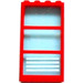 LEGO Rojo Ventana 1 x 4 x 6 con 3 Paneles y Transparente Luz Azul Fixed Vidrio con Transparente Luz Azul Fixed Vidrio y Cuatro Blanco Rayas Pegatina (6160)