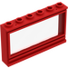 LEGO Red Window 1 x 6 x 3 with Hollow Studs and Fixed Glass