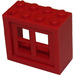 LEGO rouge Fenêtre 2 x 4 x 3 Cadre avec rouge Pane