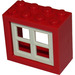 LEGO Rot Window 2 x 4 x 3 Frame with White Pane (73148)