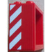 LEGO Rood Venster 2 x 4 x 3 met Rood en Wit Danger Strepen Links Sticker met vierkante gaten (60598)