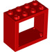 LEGO rot Fenster 2 x 4 x 3 mit abgerundeten Löchern (4132)