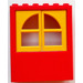 LEGO Rød Window 2 x 6 x 6 with Yellow Window Panes