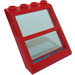 LEGO Red Window 4 x 4 x 3 Roof with Centre Bar and Transparent Light Blue Glass (6159)