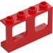 LEGO Red Window Frame 1 x 4 x 2 (Plane) with Hollow Studs (61345)