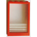 LEGO Red Window Frame 1 x 4 x 5 with Fixed Glass with White Stripes Sticker