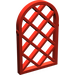 LEGO rouge Fenêtre Pane 1 x 2 x 2.7 Arrondi Haut avec diamant Lattic (29170 / 30046)