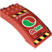 LEGO Rood Voorruit 4 x 8 x 2 Gebogen Scharnier met Octan logo Rechts Kant Sticker (46413)