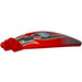 LEGO Red Windscreen 9 x 3 x 1.667 Bubble Canopy with Fuel Cap with Flames (47844 / 90410)
