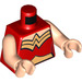 LEGO Rood Wonder Vrouw met Korte benen Minifiguur Torso (973 / 76382)