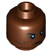 LEGO Reddish Brown Agen Kolar Head (Recessed Solid Stud) (3626 / 11006)