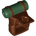 LEGO Reddish Brown Backpack with Dark Green Bedroll (26073)