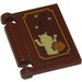 LEGO Reddish Brown Book Cover with Bear with Honey Pot on Front and &#039;BEN. A&#039; on Inside Sticker (24093)