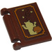 LEGO Reddish Brown Book Cover with Bear with honey pot picture on front and &#039;BEN. A&#039; on inside Sticker (24093)
