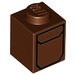 LEGO Reddish Brown Brick 1 x 1 with black pocket (3005 / 39354)