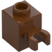 LEGO Reddish Brown Brick 1 x 1 with Vertical Clip (Open &#039;O&#039; Clip, Hollow Stud) (60475 / 65460)