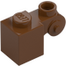 LEGO Punaruskea Palikka 1 x 1 x 2 jossa Scroll ja Avoin nuppi (20310)