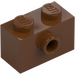 LEGO Reddish Brown Brick 1 x 2 with 1 Stud on Side (86876)