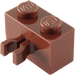 LEGO Marrón rojizo Ladrillo 1 x 2 con Vertical Clip (Hueco en el clip) (30237)