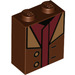LEGO Reddish Brown Brick 1 x 2 x 2 with Brown and red top with Inside Stud Holder (3245 / 78559)