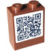 LEGO Marrone rossastro Mattoncino 1 x 2 x 2 con QR Code Adesivo con supporto per bottoncino interno (3245)