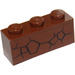 LEGO Reddish Brown Brick 1 x 3 with Cracked Pattern Sticker (3622)