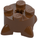 LEGO Roodachtig bruin Steen 2 x 2 Rond met Roots / Feet en As gat (5256)