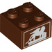 LEGO Reddish Brown Brick 2 x 2 with Animal (3003 / 25660)