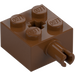 LEGO Reddish Brown Brick 2 x 2 with Pin and Axlehole (6232 / 42929)