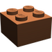 LEGO Roodachtig Bruin Steen 2 x 2 zonder kruissteunen (3003)