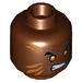 LEGO Reddish Brown Bronze Tiger Minifigure Head (Recessed Solid Stud) (3626 / 68223)