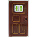 LEGO Reddish Brown Door 1 x 4 x 6 with Stud Handle with Unisex Restroom Door Sticker (35290)