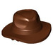 LEGO Reddish Brown Fedora Hat with Dark Brown Band and Dark Brown Hair (1849 / 106160)
