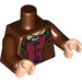 LEGO Rötlich-braun Frodo Baggins Torso mit Jacket over Dark rot Vest und Tan Shirt (76382 / 88585)