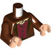 LEGO Rötlich-braun Frodo Baggins mit Green Umhang und Flesh Feet Minifig Torso (973 / 76382)