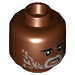 LEGO Reddish Brown Greef Karga with Gray Beard Minifigure Head (Recessed Solid Stud) (3626 / 78721)