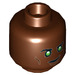 LEGO Reddish Brown Green Lantern - John Stewart Minifigure Head (Recessed Solid Stud) (3626 / 34837)