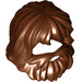 LEGO Brun rougeâtre Cheveux avec Beard et Mouth Trou (86396 / 87999)