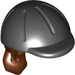 LEGO Reddish Brown Hair with Ponytail with Black Horse Riding Helmet (10216 / 92254)