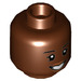 LEGO Reddish Brown Head - Mae Jemison (Recessed Solid Stud) (3626 / 37359)