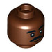 LEGO Rötlich-braun Kopf mit Moustache und Neutral Expression (Einbau-Vollbolzen) (3626 / 100318)