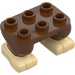 LEGO Červenohnědá Boky s Feet 2 x 3 x 1.3 Donkey Kong (103483)