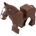 LEGO Reddish Brown Horse with Moveable Legs and Black Bridle and White Face Front (10509)