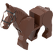 LEGO Rötlich-braun Pferd mit Moveable Beine und Schwarz Bridle und Weiß Gesicht Vorderseite (10509)